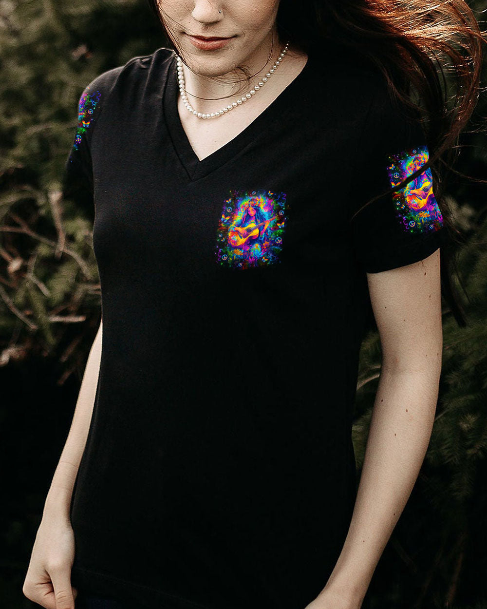 She Has the Soul of a Gypsy _26 Heart of a Hippie Colorful Guitar Design for Women AOP Shirts _5_ 2wJLI