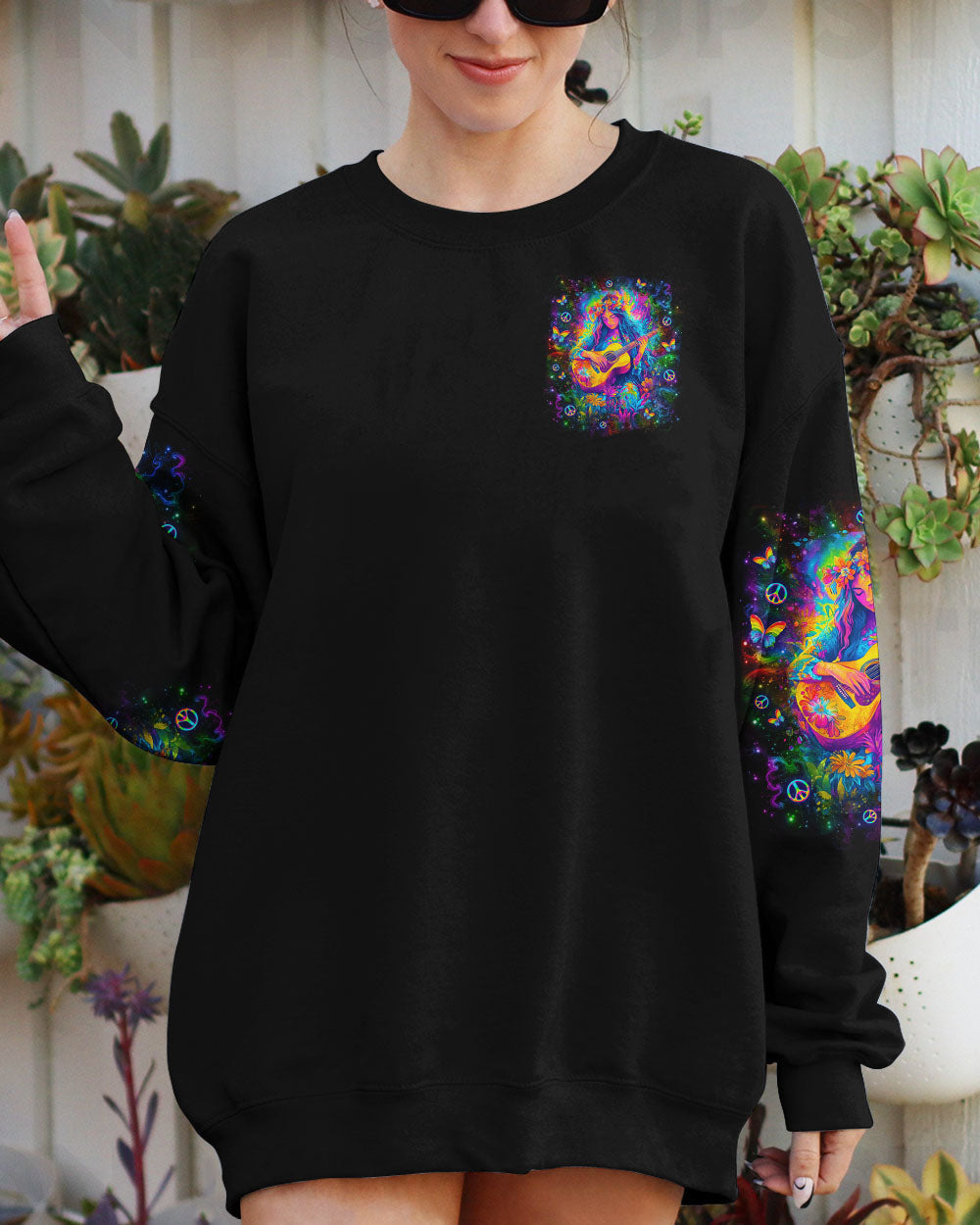 She Has the Soul of a Gypsy _26 Heart of a Hippie Colorful Guitar Design for Women AOP Shirts _9_ txFeR