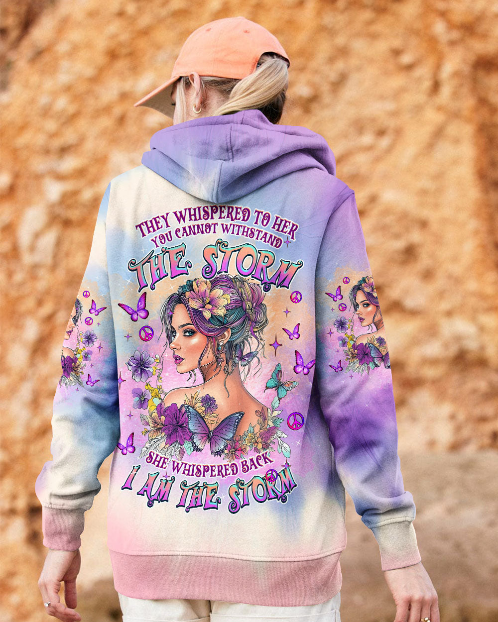 She Whispered Back I Am the Storm Bold Woman and Butterfly AOP Shirts _11_ WwJwk