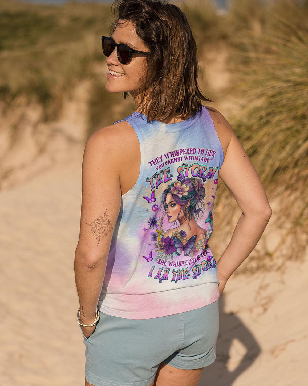 She Whispered Back I Am the Storm Bold Woman and Butterfly AOP Shirts _14_ 3Epj9