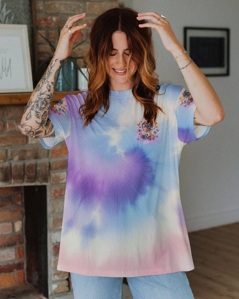 She Whispered Back I Am the Storm Bold Woman and Butterfly AOP Shirts _2_ AB2W4