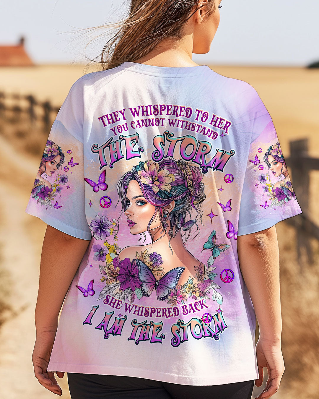 She Whispered Back I Am the Storm Bold Woman and Butterfly AOP Shirts _3_ aHcpy