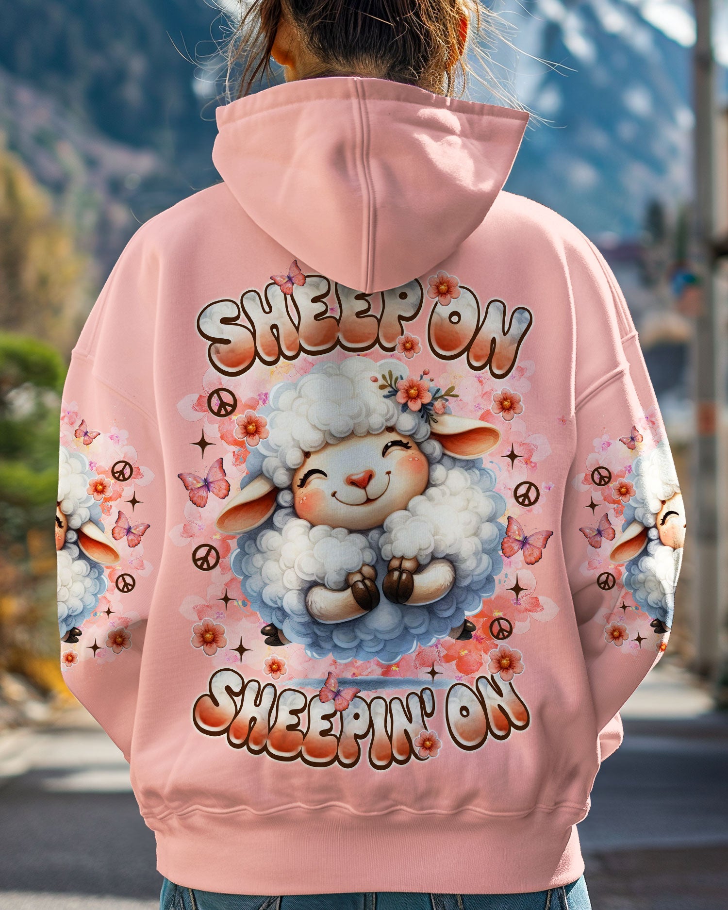 Sheep On Sheeping On Cute Sheep Design with Peace Sign _26 Floral Details AOP Shirts _1_ Ir01e
