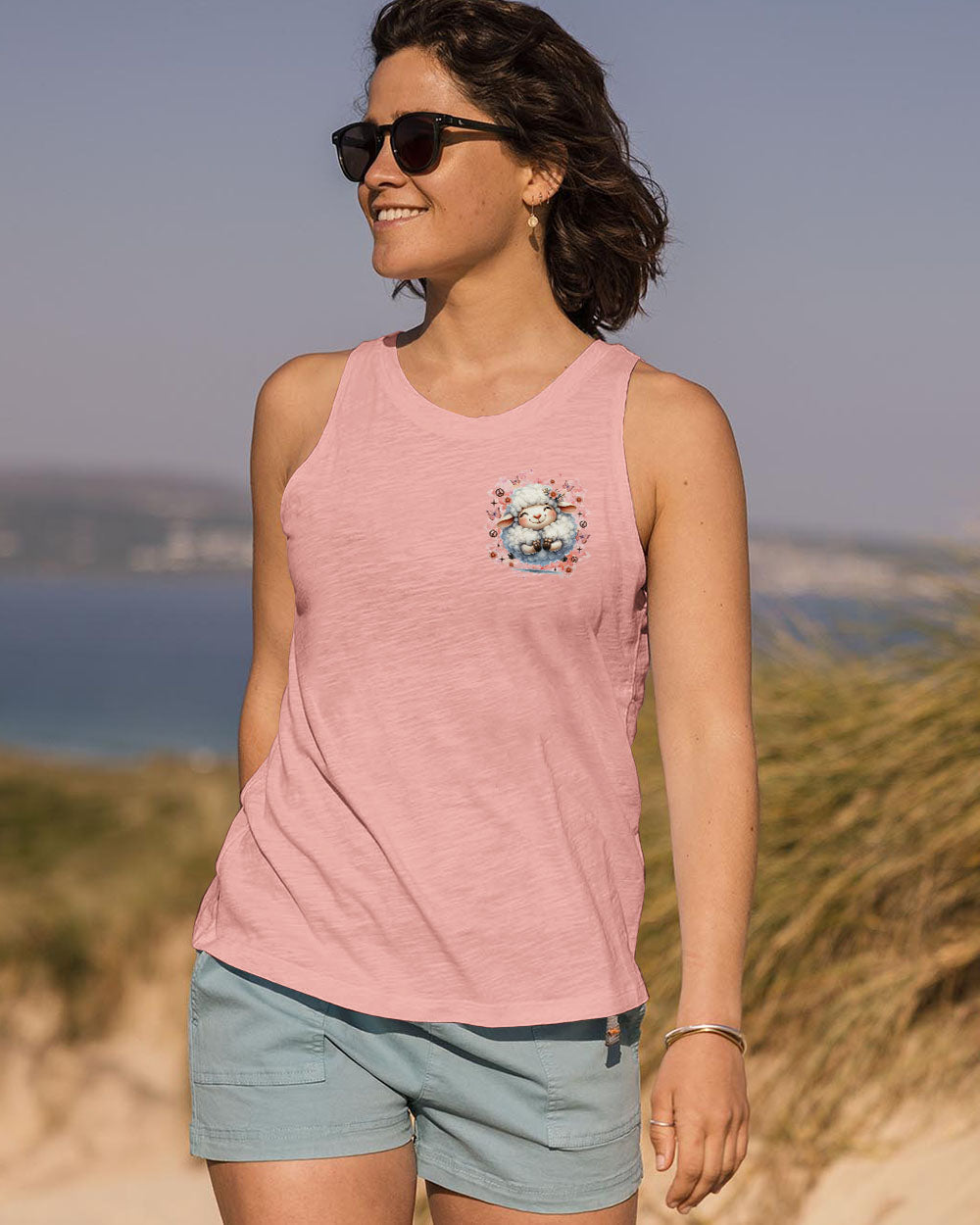 Sheep On Sheeping On Cute Sheep Design with Peace Sign _26 Floral Details AOP Shirts _6_ ppQaG