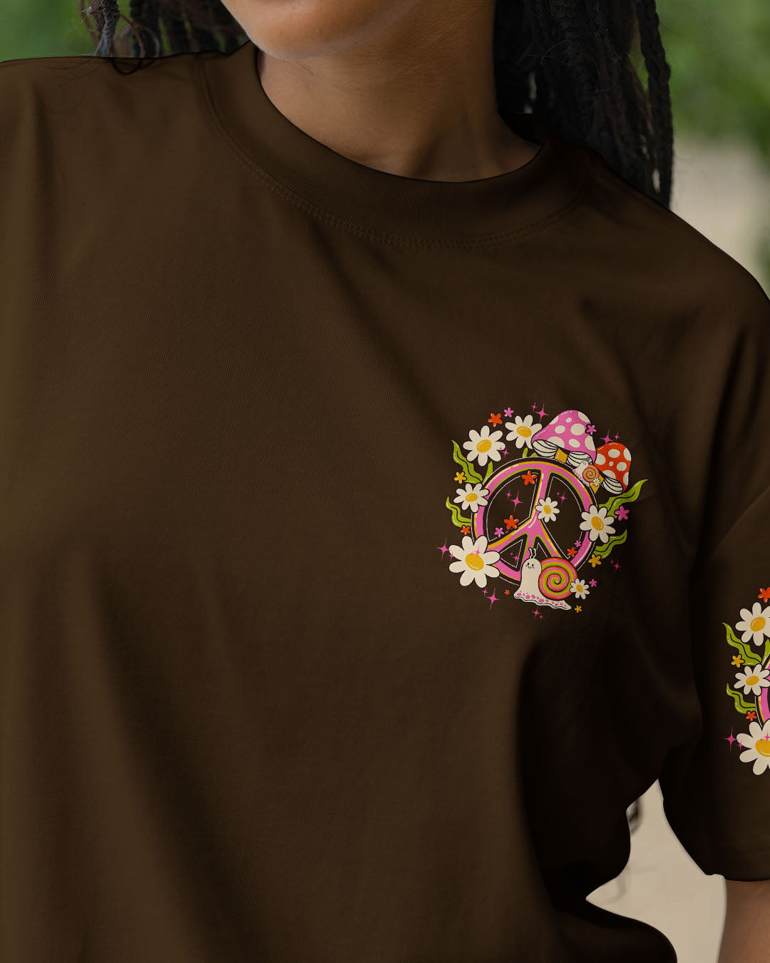 Slow Down Dont Rush Live for the Now Cute Snail Mushrooms AOP Shirts _10_ GXdbv