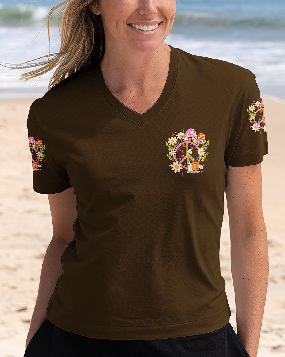 Slow Down Dont Rush Live for the Now Cute Snail Mushrooms AOP Shirts _12_ LMNIK