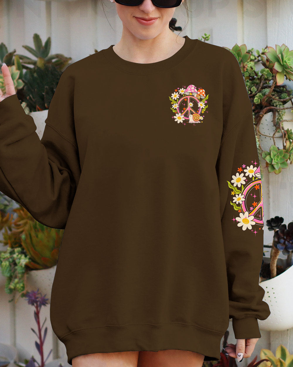 Slow Down Dont Rush Live for the Now Cute Snail Mushrooms AOP Shirts _2_ G58jy