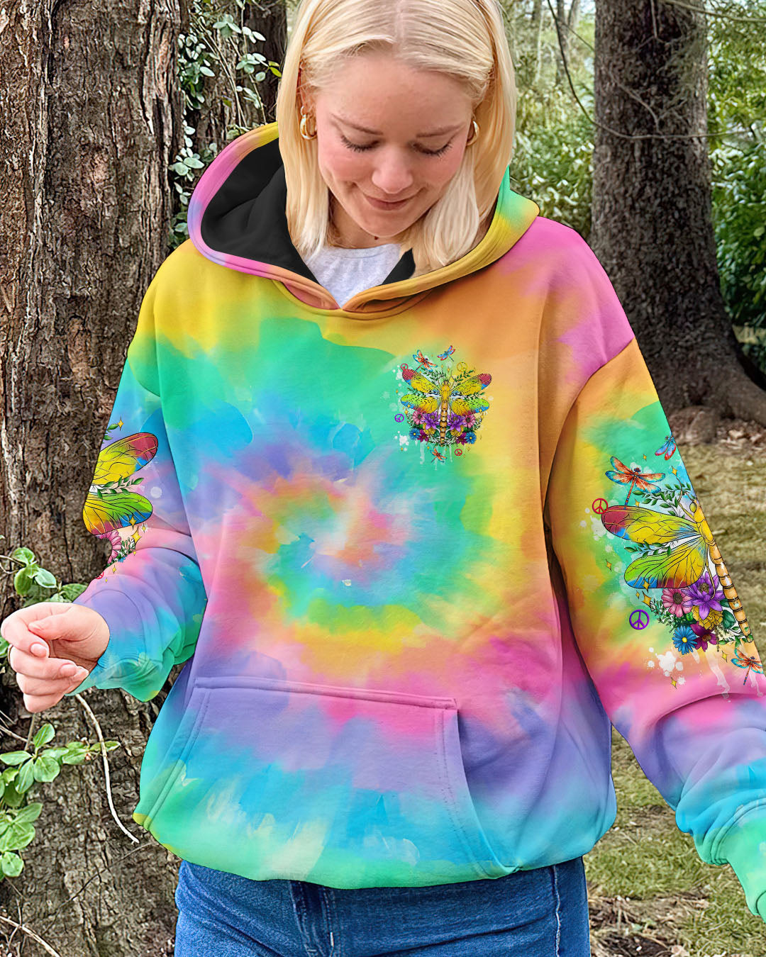 Smile Often Dream Big Rainbow Tie Dye Positive Quote Hippie Motivational AOP Shirts _14_ nHhnt