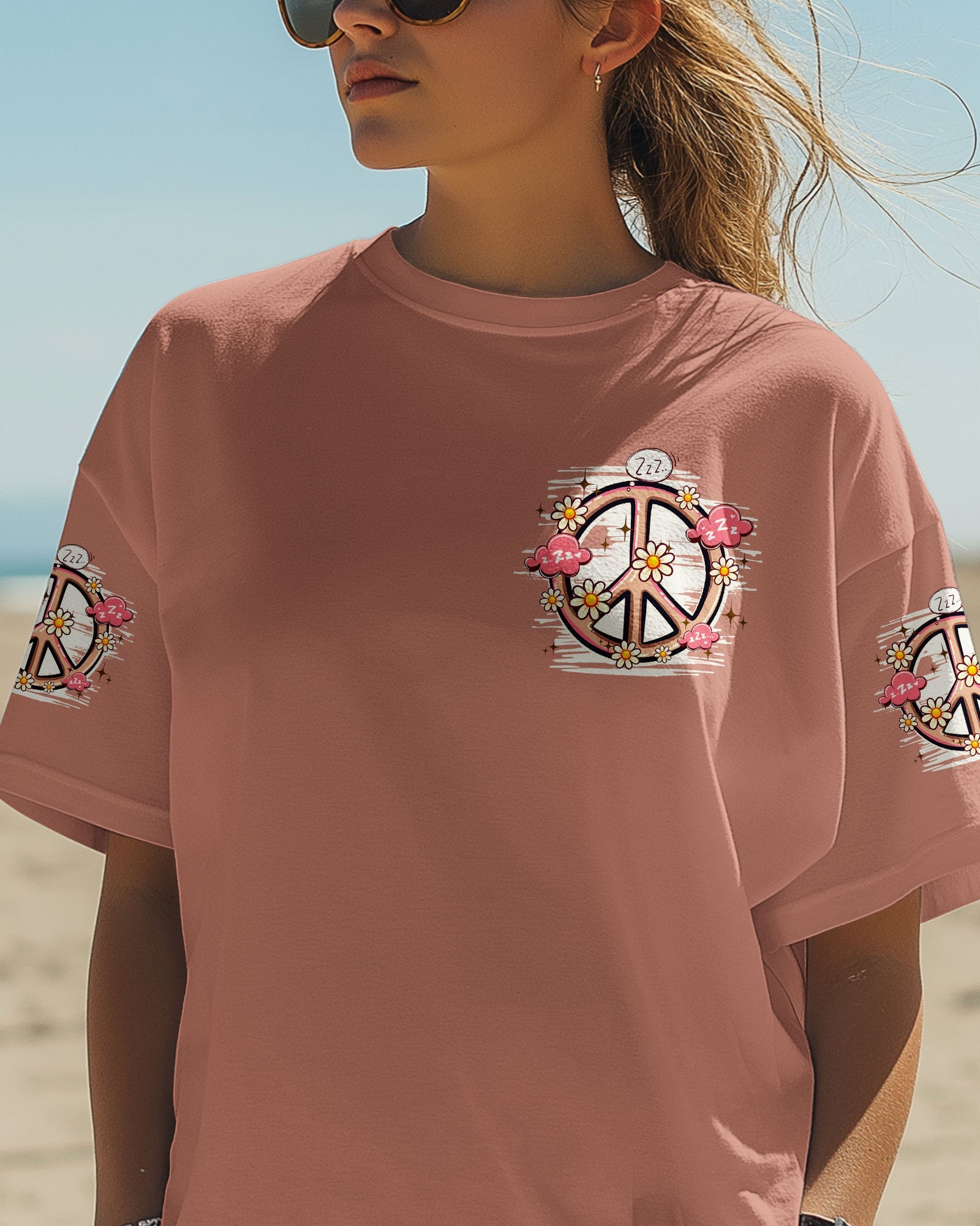 Snooze Dont Lose Sloth Cute Peaceful Sloth with Heart _26 Flowers Design AOP Shirts _15_ 0yn10