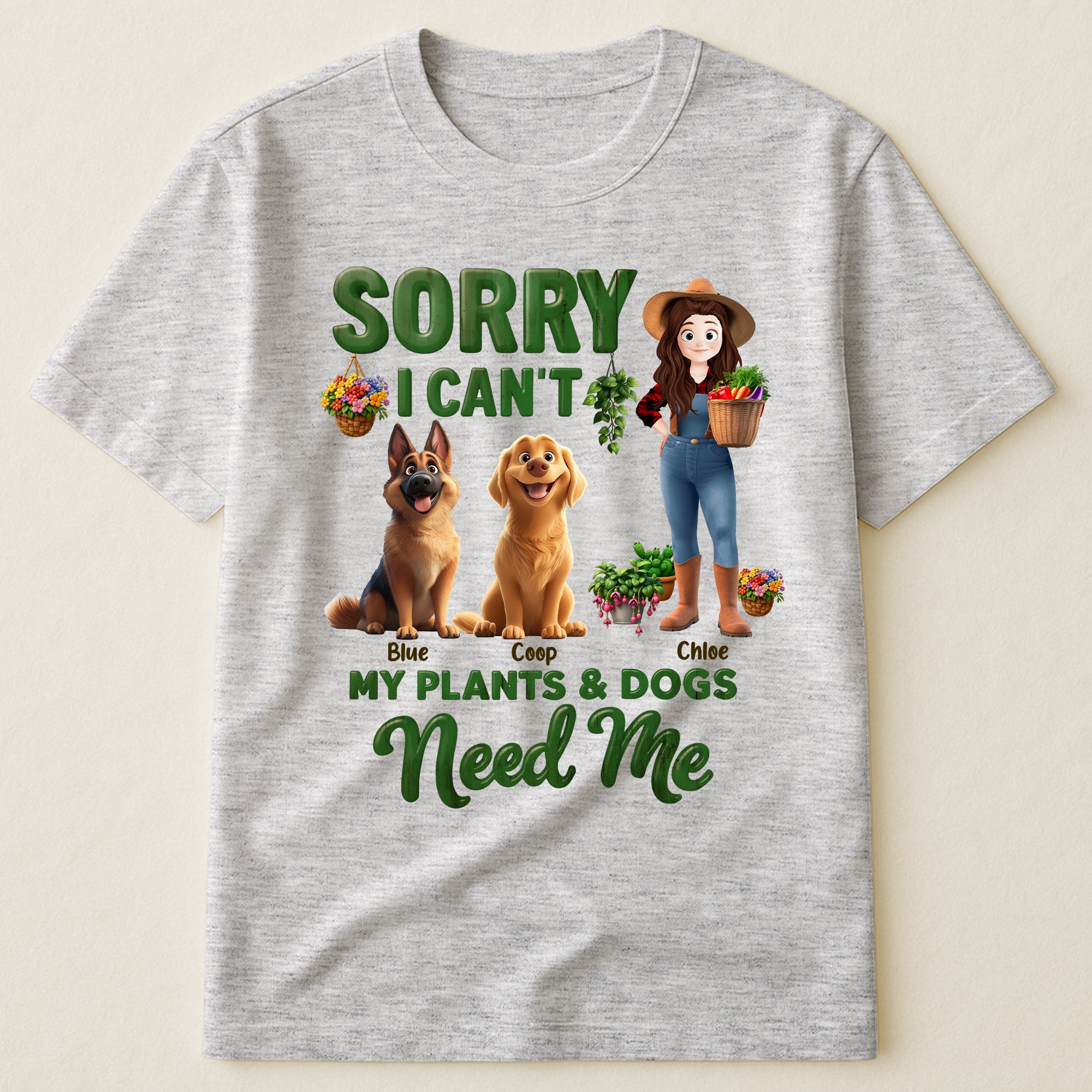 Sorry I Can_t My Plants And Dogs Need Me Gardener Funny Gift Personalized Shirt_1
