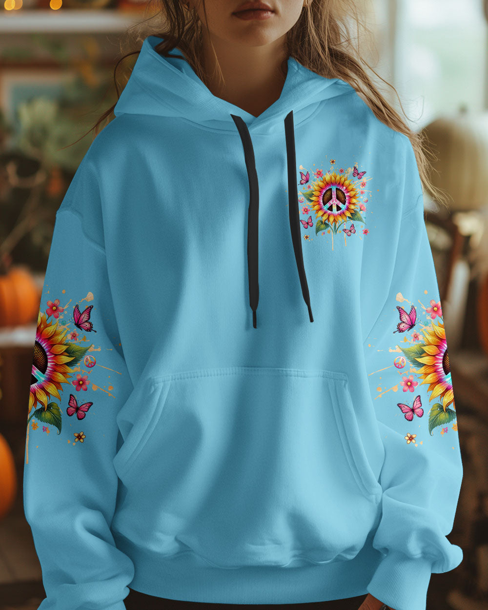 Soul Full of Sunshine Colorful Sunflower Peace Sign AOP Shirts _1_ wjVuZ