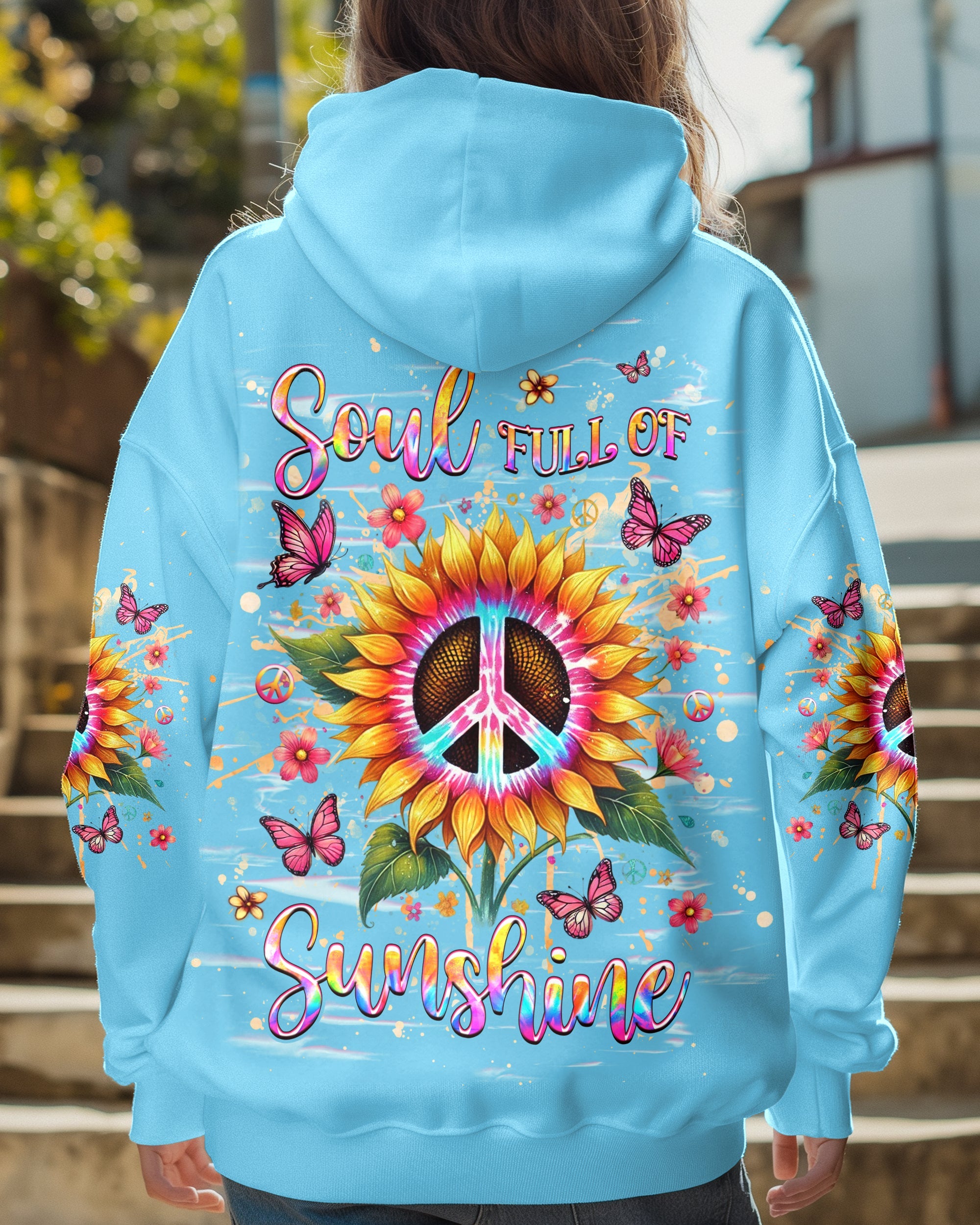 Soul Full of Sunshine Colorful Sunflower Peace Sign AOP Shirts _2_ 1oAlF