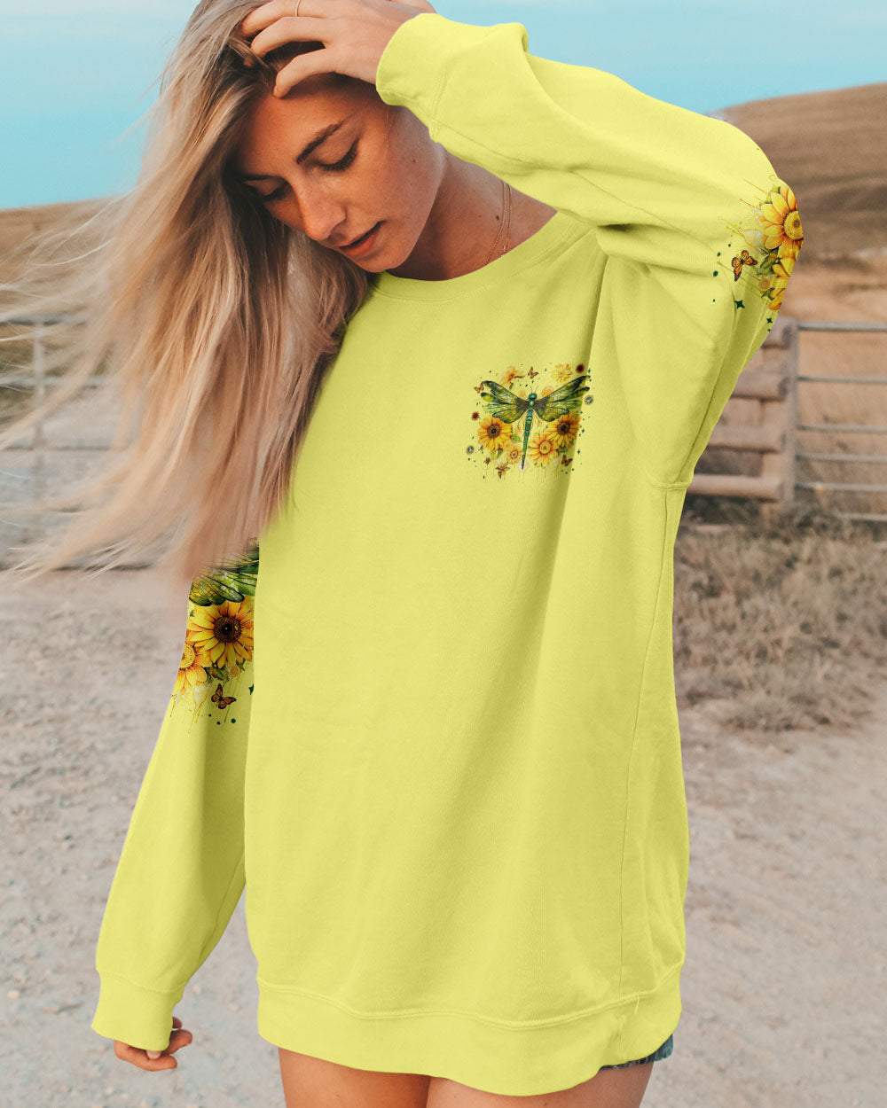 Soul of a Gypsy Heart of Hippie Spirit of Fairy Dragonfly Sunflower Graphic AOP Shirts _8_ 0n9uv