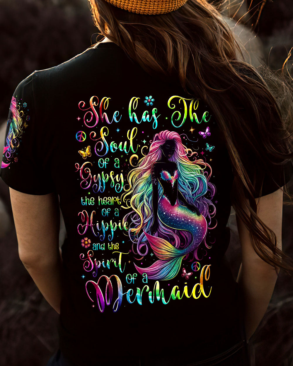Soul of a Gypsy Heart of a Hippie Mermaid Hippie Colorful Fantasy AOP Shirts _3_ 1dG0N
