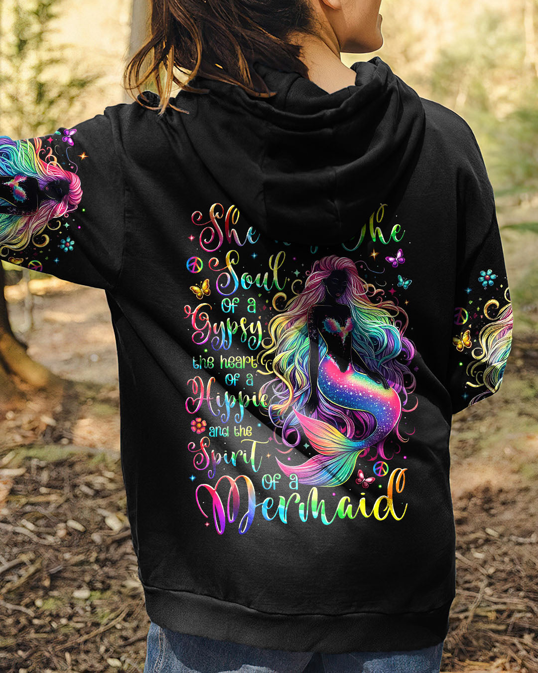 Soul of a Gypsy Heart of a Hippie Mermaid Hippie Colorful Fantasy AOP Shirts _5_ HEM97