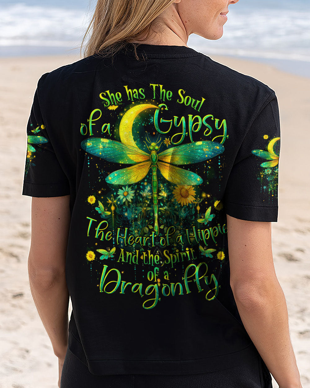 Soul of a Gypsy Heart of a Hippie Spirit of a Dragonfly Dragonfly Hippie AOP Shirts _3_ 3N75B