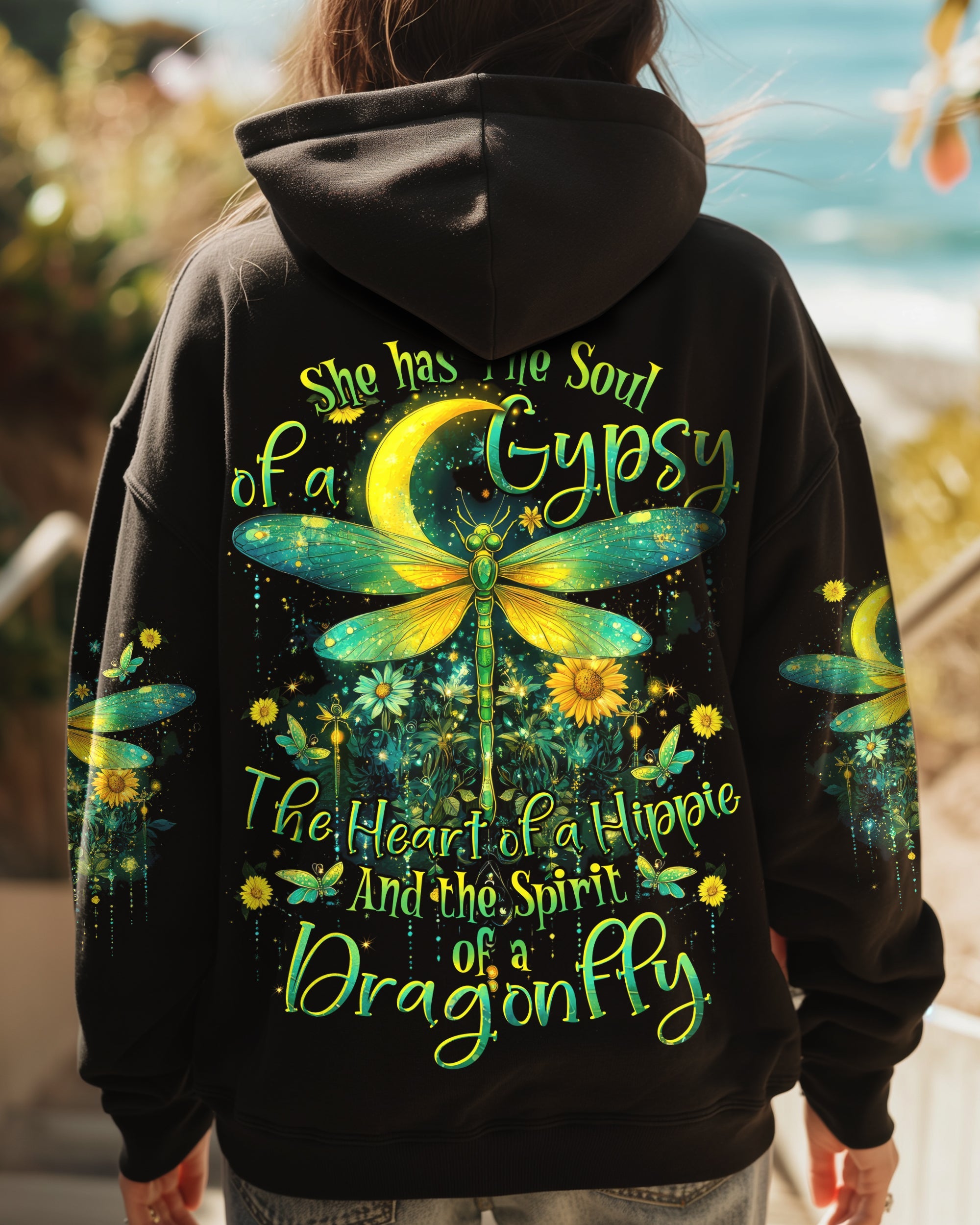 Soul of a Gypsy Heart of a Hippie Spirit of a Dragonfly Dragonfly Hippie AOP Shirts _5_ 9yF5f