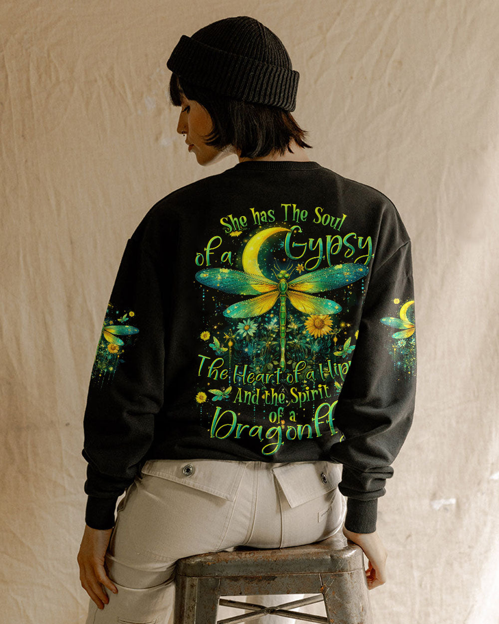 Soul of a Gypsy Heart of a Hippie Spirit of a Dragonfly Dragonfly Hippie AOP Shirts _7_ Q8zyq