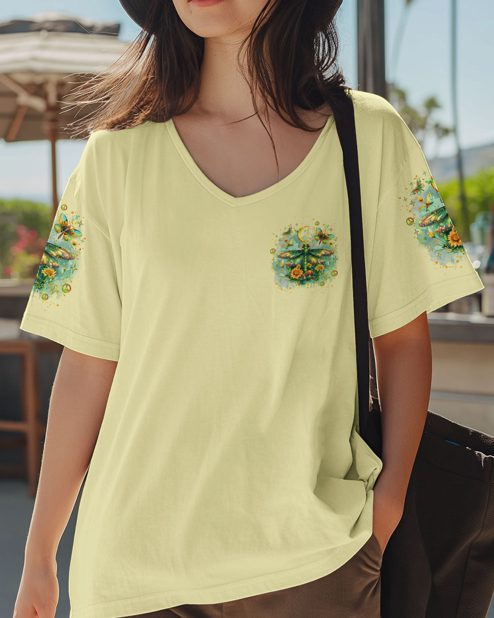 Soul of a Gypsy Heart of a Hippie Spirit of a Dragonfly Hippie Dragonfly and Sunflower AOP Shirts _14_ 2lmfN