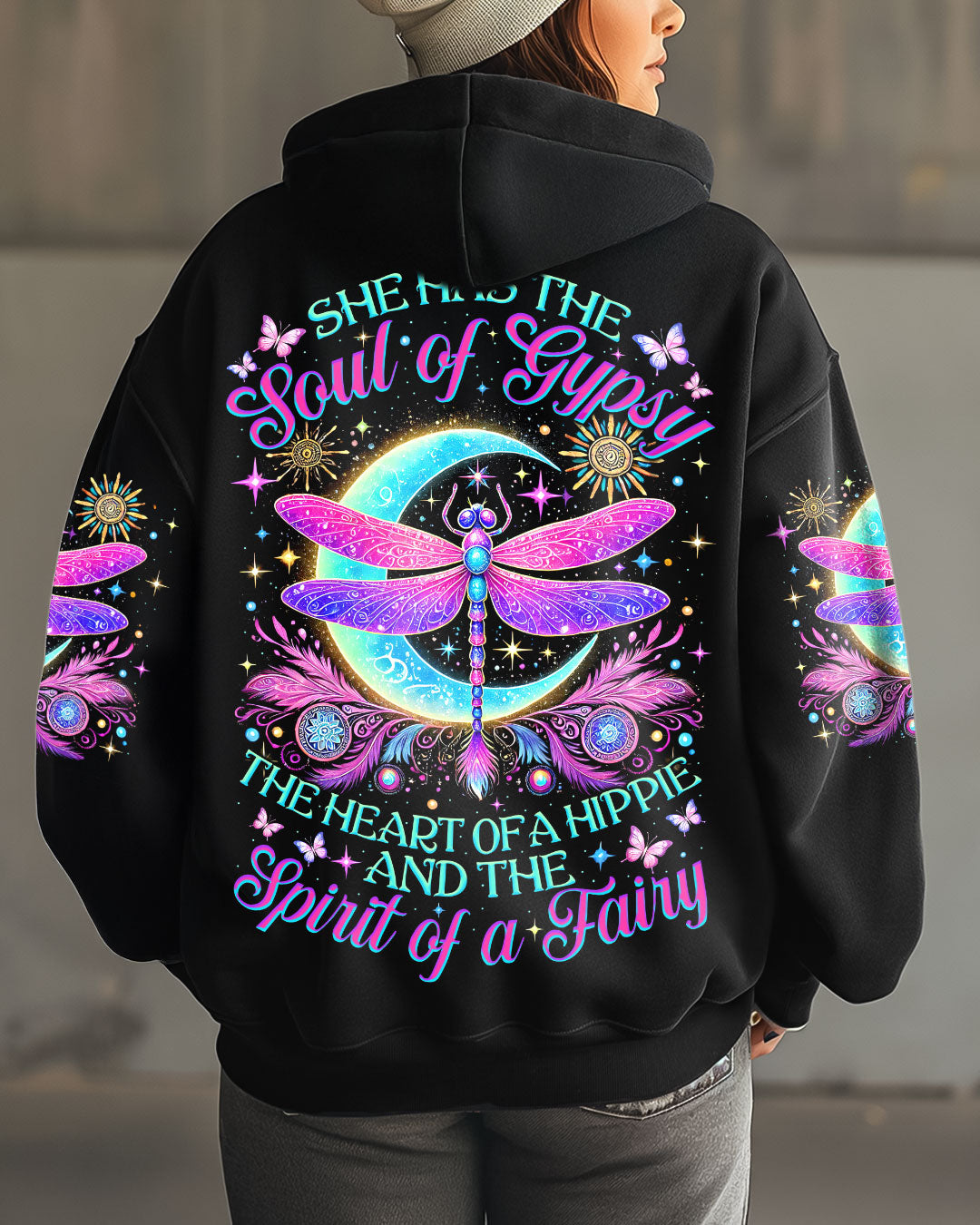 Soul of a Gypsy Heart of a Hippie Spirit of a Fairy Boho Moon and Dragonfly AOP Shirts _5_ 2Mbae