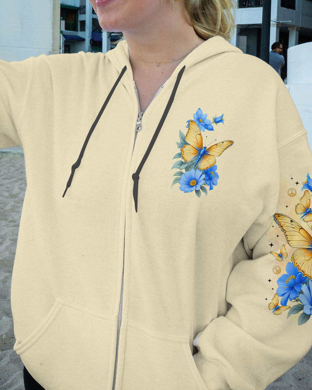 Soul of a Gypsy Heart of a Hippie Spirit of a Fairy Butterflies and Blue Flowers AOP Shirts _4_ Zw5Pe