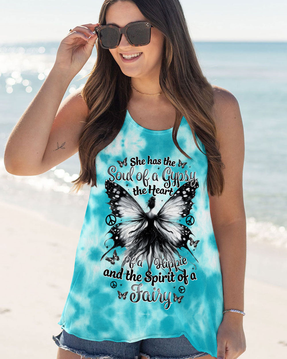 Soul of a Gypsy Heart of a Hippie Spirit of a Fairy Butterfly Fairy Hippie AOP Shirts _11_ b9VCq
