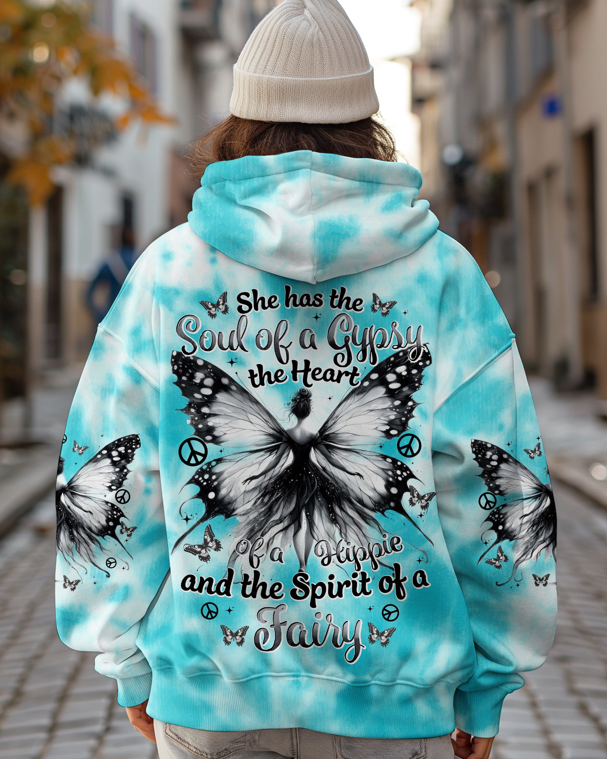 Soul of a Gypsy Heart of a Hippie Spirit of a Fairy Butterfly Fairy Hippie AOP Shirts _7_ ZRjtO