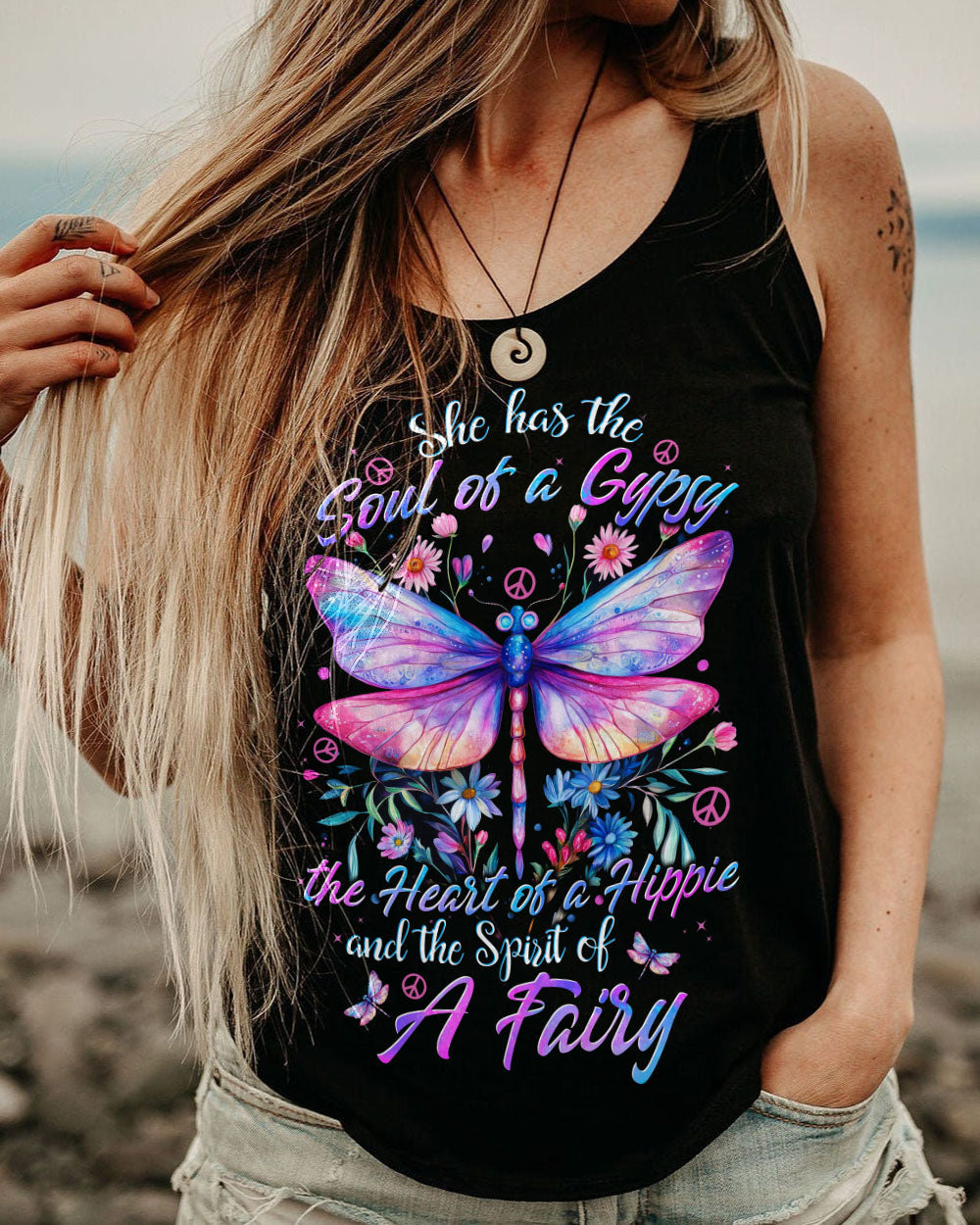 Soul of a Gypsy Heart of a Hippie Spirit of a Fairy Butterfly Hippie Style AOP Shirts _12_ DEHBb
