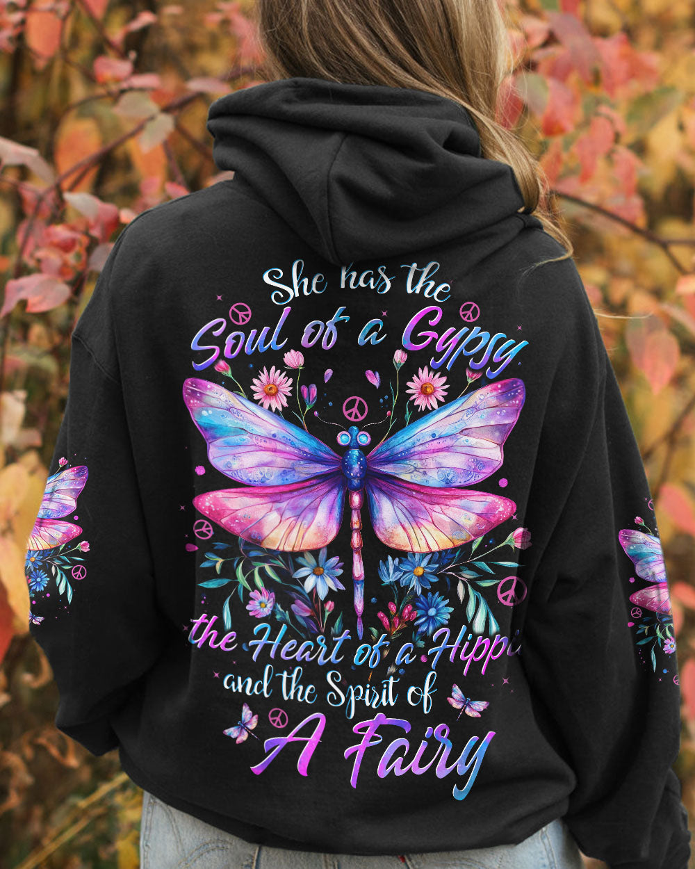 Soul of a Gypsy Heart of a Hippie Spirit of a Fairy Butterfly Hippie Style AOP Shirts _1_ ywnSD