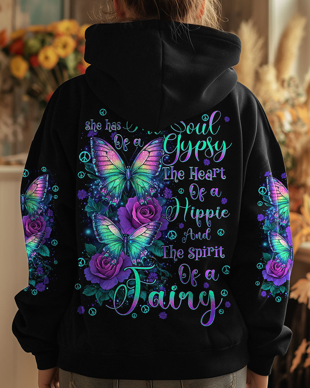 Soul of a Gypsy Heart of a Hippie Spirit of a Fairy Butterfly and Rose AOP Shirts _12_ w0Gp7