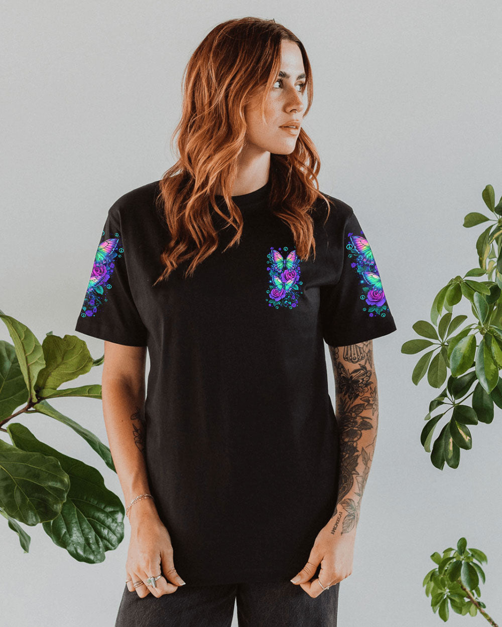 Soul of a Gypsy Heart of a Hippie Spirit of a Fairy Butterfly and Rose AOP Shirts _13_ HFTdQ