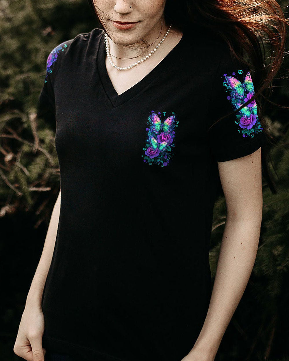 Soul of a Gypsy Heart of a Hippie Spirit of a Fairy Butterfly and Rose AOP Shirts _2_ TK9zf