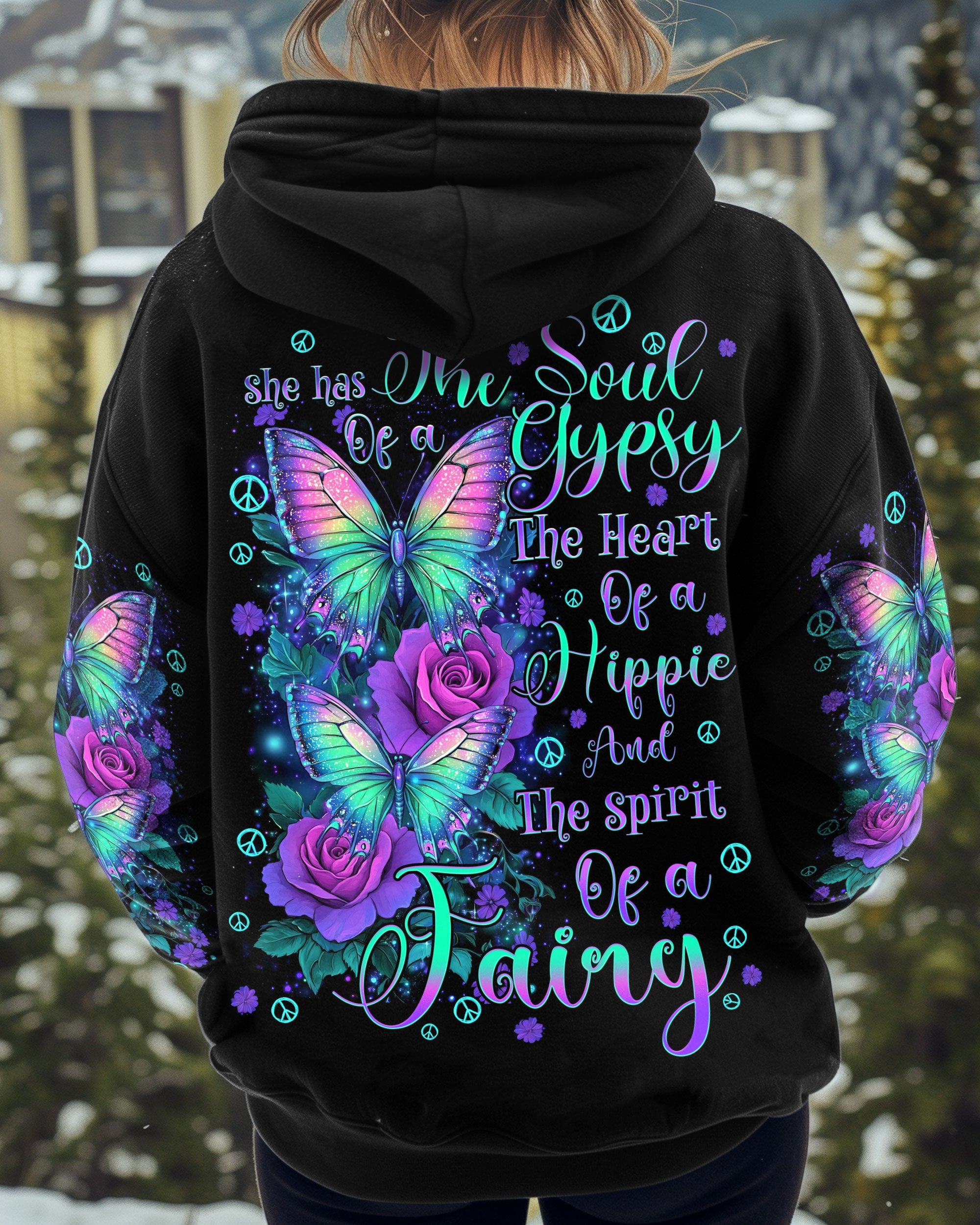 Soul of a Gypsy Heart of a Hippie Spirit of a Fairy Butterfly and Rose AOP Shirts _5_ 6k1qD