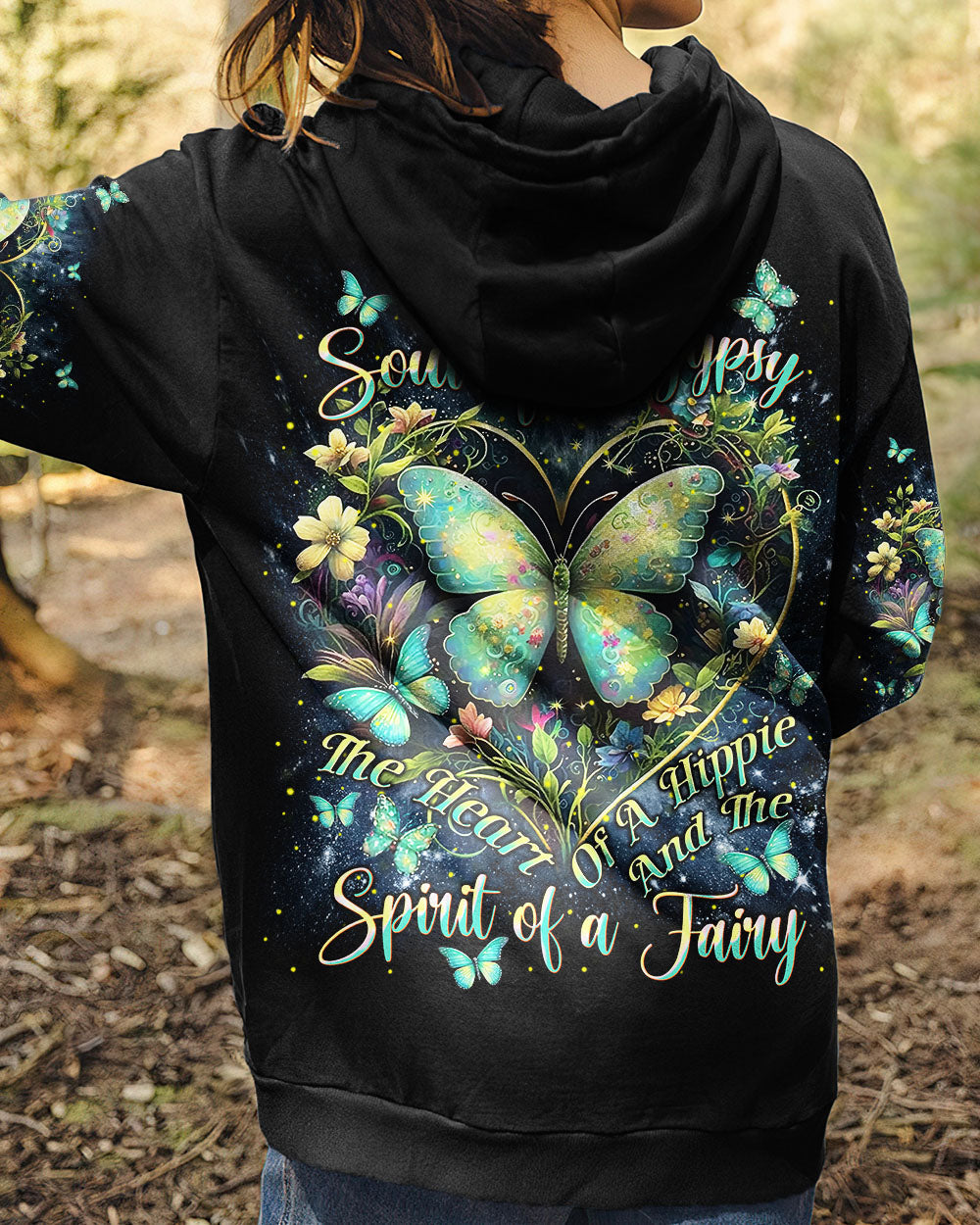 Soul of a Gypsy Heart of a Hippie Spirit of a Fairy Colorful Butterfly AOP Shirts _8_ iWpdL