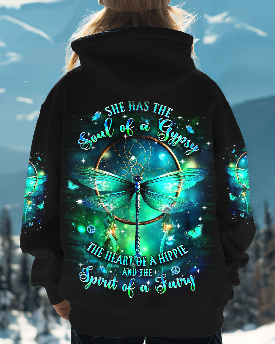 Soul of a Gypsy Heart of a Hippie Spirit of a Fairy Dragonfly Dreamcatcher AOP Shirts _1_ xjcqs