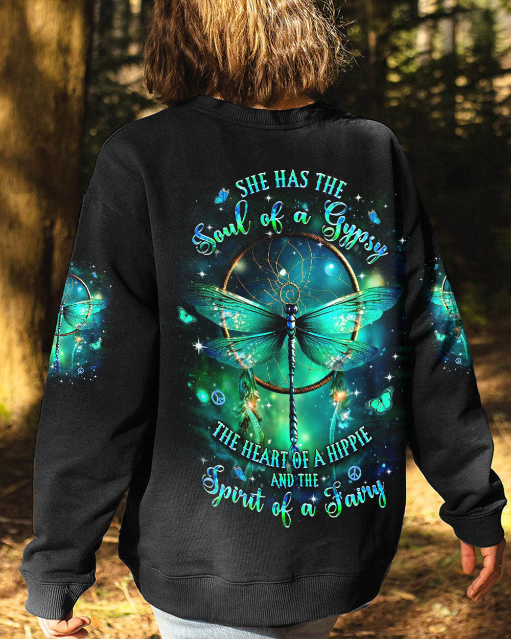 Soul of a Gypsy Heart of a Hippie Spirit of a Fairy Dragonfly Dreamcatcher AOP Shirts _3_ sxb2b