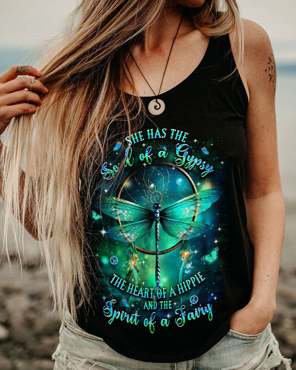 Soul of a Gypsy Heart of a Hippie Spirit of a Fairy Dragonfly Dreamcatcher AOP Shirts _5_ 5hDhr
