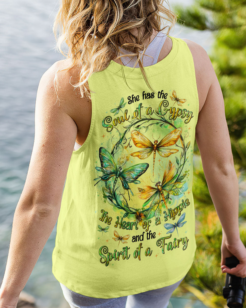 Soul of a Gypsy Heart of a Hippie Spirit of a Fairy Dragonfly and Floral Graphic AOP Shirts _7_ j5o23