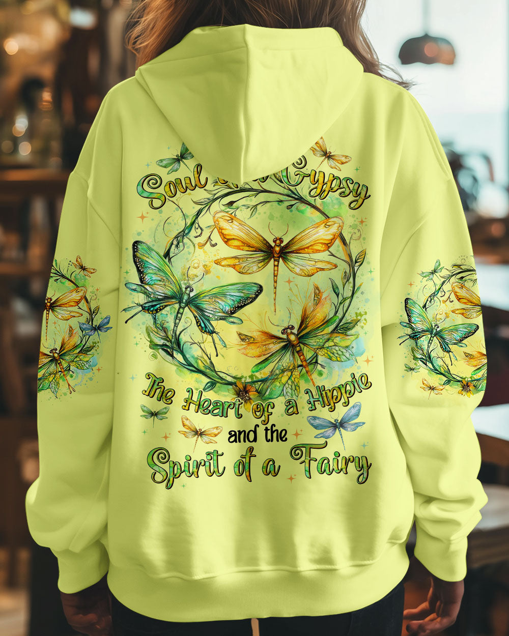 Soul of a Gypsy Heart of a Hippie Spirit of a Fairy Dragonfly and Floral Graphic AOP Shirts _8_ vtDqR