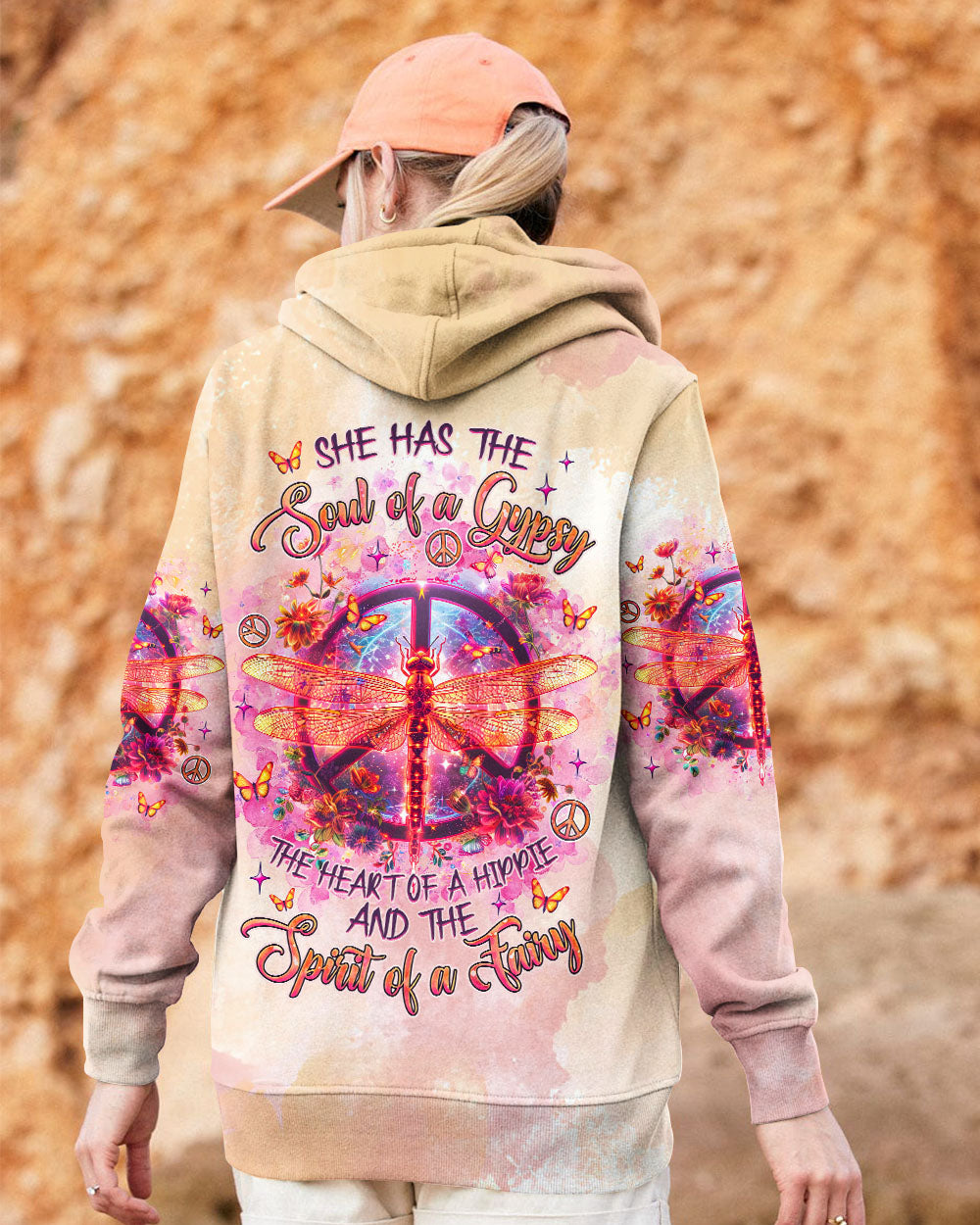 Soul of a Gypsy Heart of a Hippie Spirit of a Fairy Dragonfly with Peace Sign Hippie AOP Shirts _10_ HJAp5