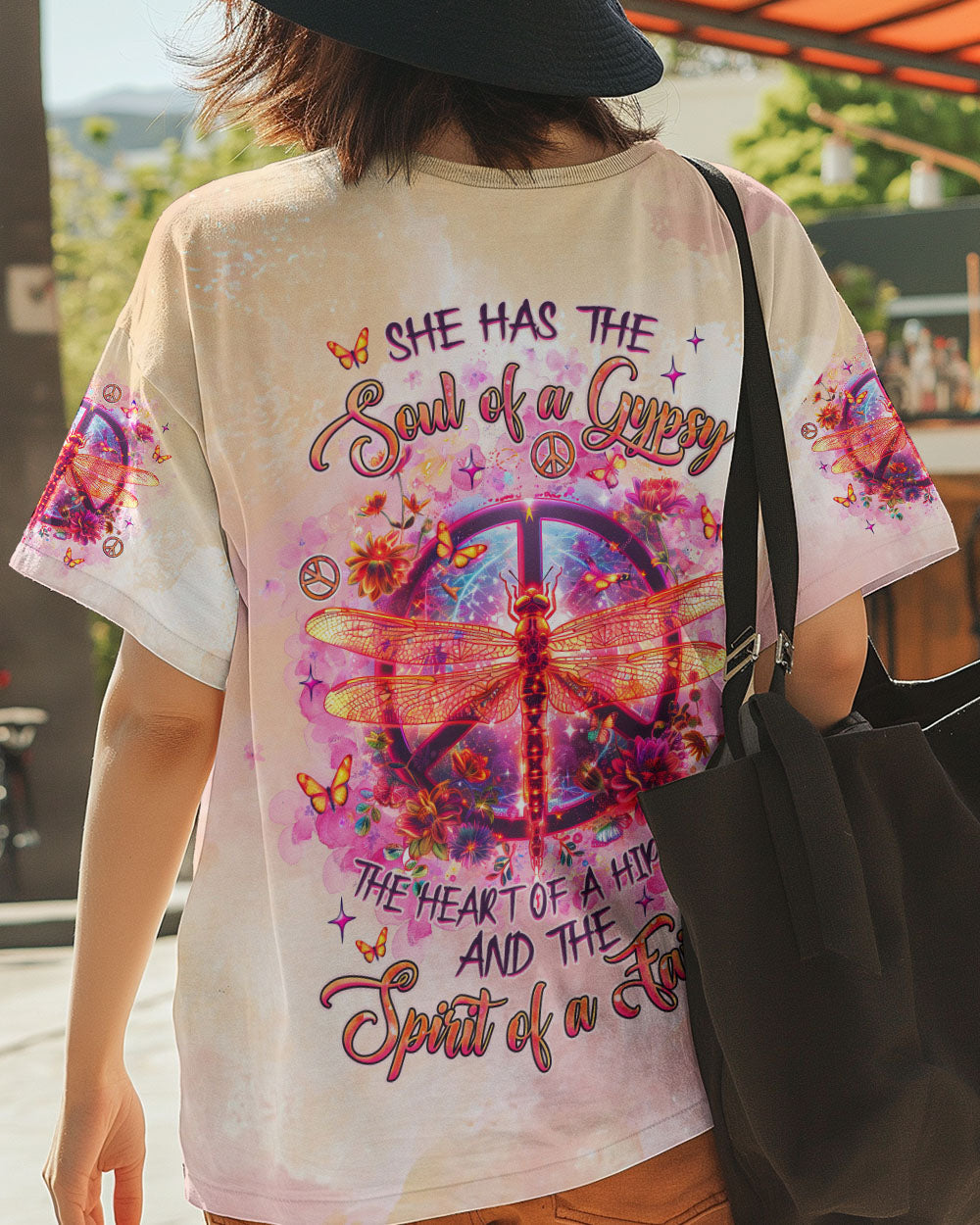 Soul of a Gypsy Heart of a Hippie Spirit of a Fairy Dragonfly with Peace Sign Hippie AOP Shirts _14_ dEL5C