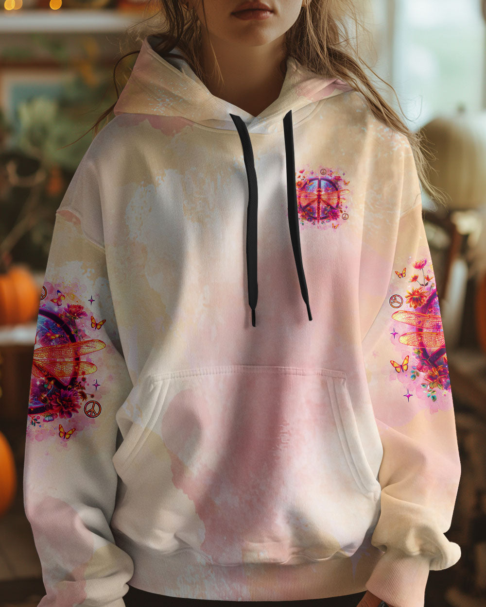 Soul of a Gypsy Heart of a Hippie Spirit of a Fairy Dragonfly with Peace Sign Hippie AOP Shirts _2_ 4uagn