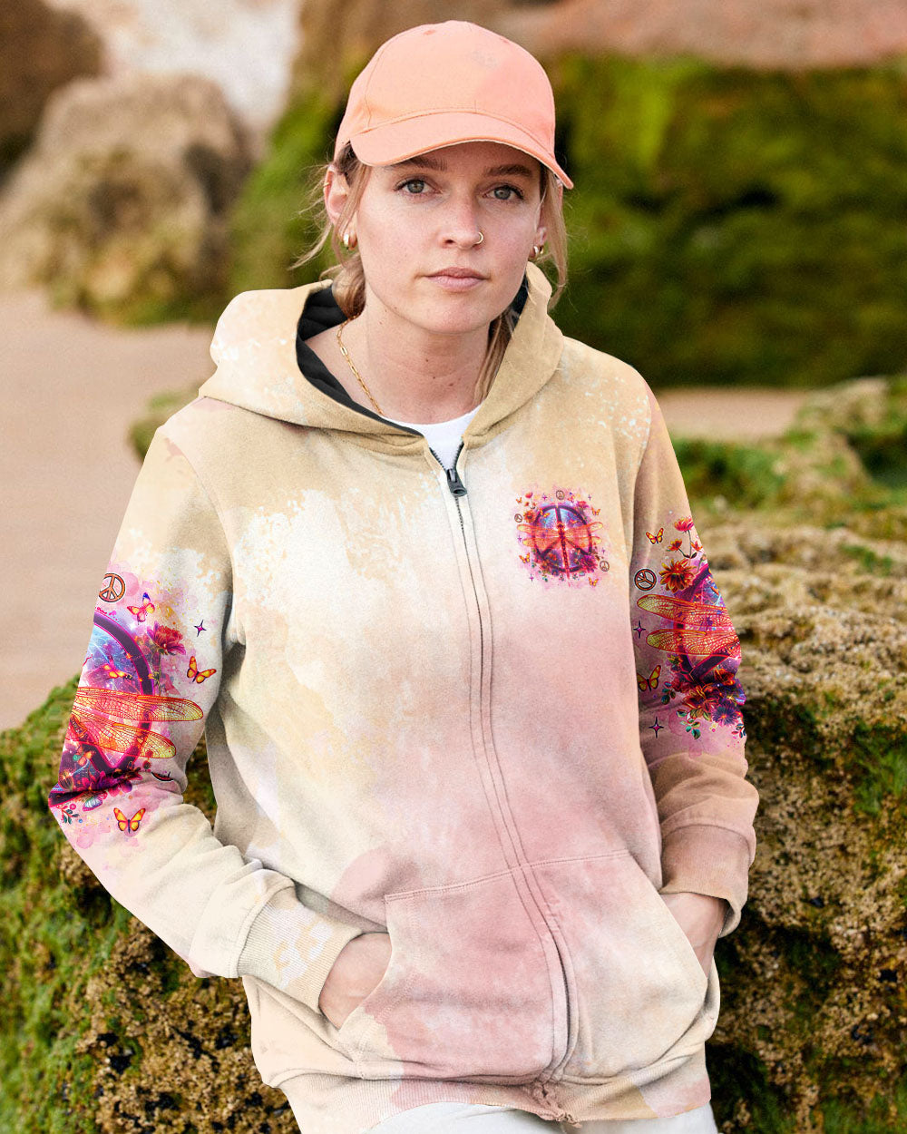 Soul of a Gypsy Heart of a Hippie Spirit of a Fairy Dragonfly with Peace Sign Hippie AOP Shirts _5_ wVcJh