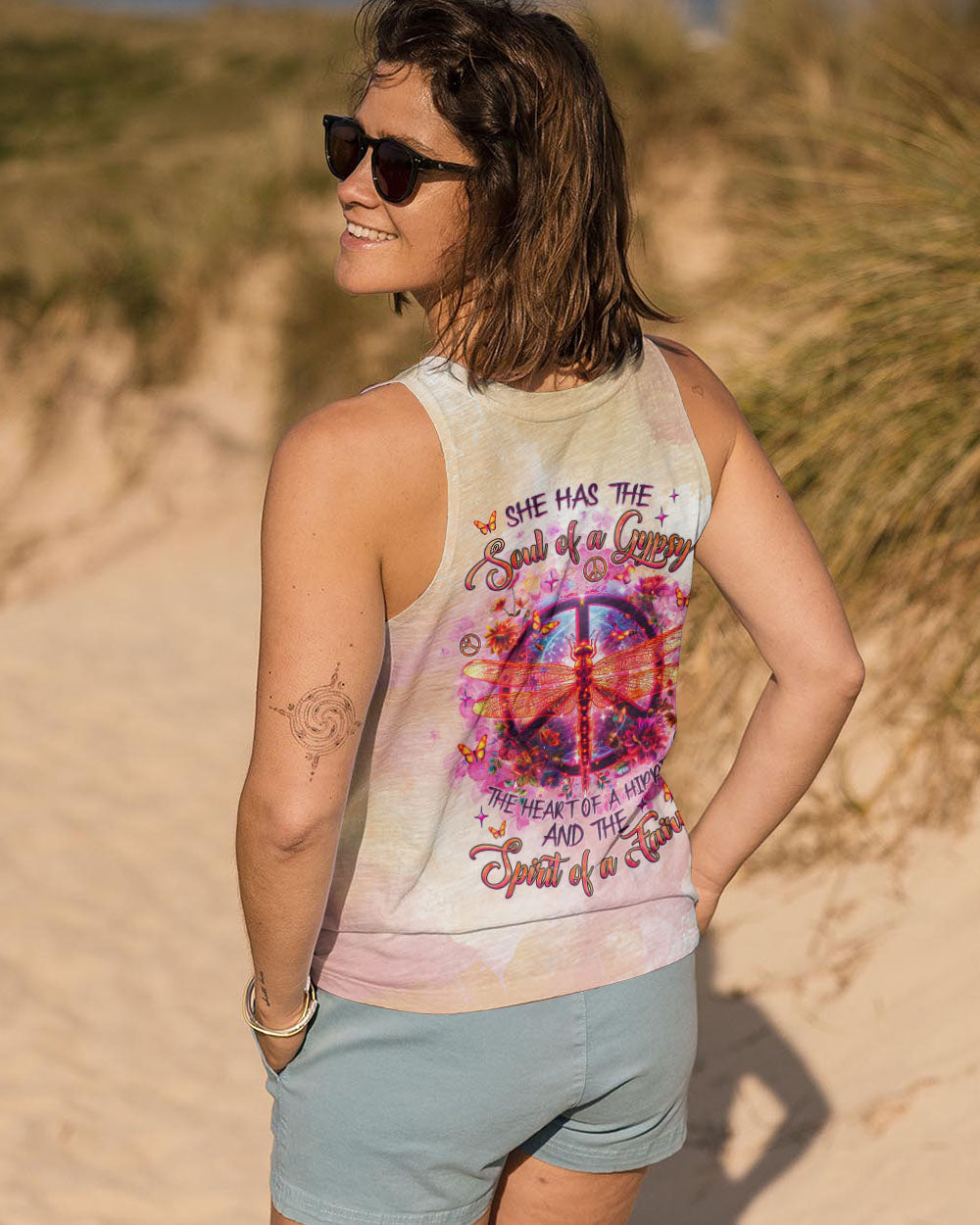 Soul of a Gypsy Heart of a Hippie Spirit of a Fairy Dragonfly with Peace Sign Hippie AOP Shirts _8_ 2x5c1
