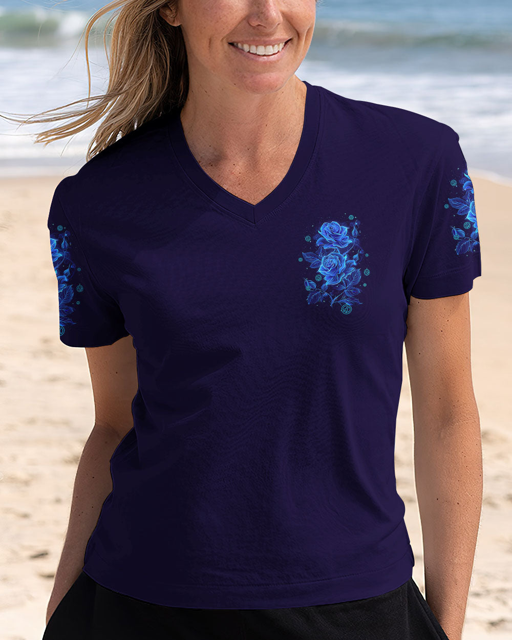 Soul of a Gypsy Heart of a Hippie Spirit of a Fairy Floral Blue Rose AOP Shirts _4_ LHwbB