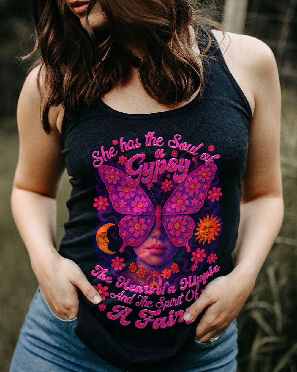 Soul of a Gypsy Heart of a Hippie Spirit of a Fairy Flower Butterfly Tee for Women AOP Shirts _11_ ichco