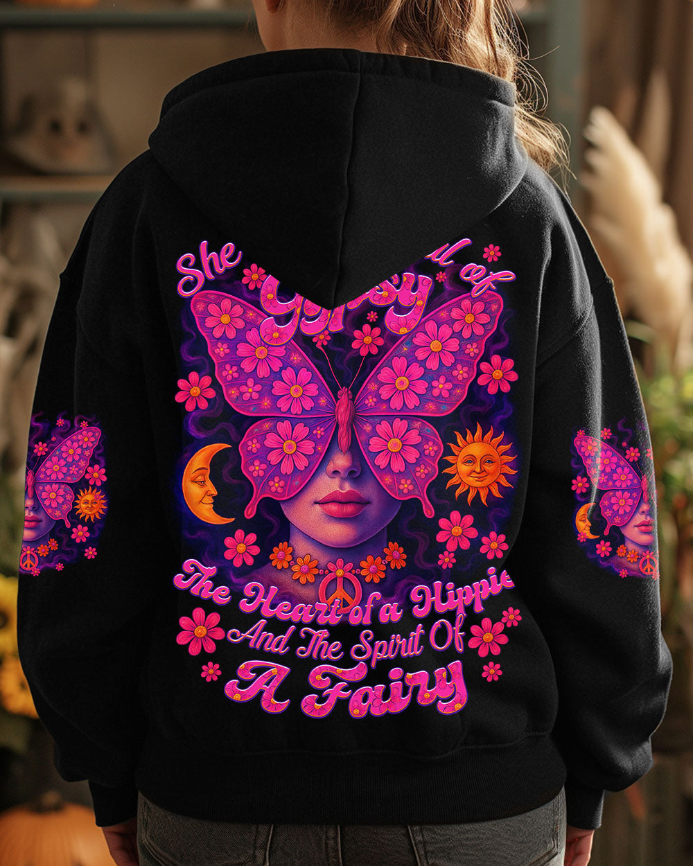 Soul of a Gypsy Heart of a Hippie Spirit of a Fairy Flower Butterfly Tee for Women AOP Shirts _7_ nervz