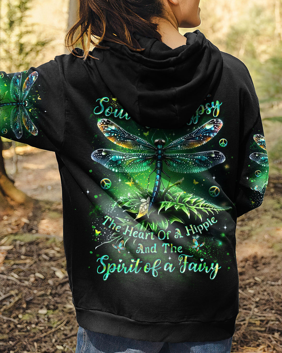 Soul of a Gypsy Heart of a Hippie Spirit of a Fairy Green Dragonfly AOP Shirts _8_ 1tt1p