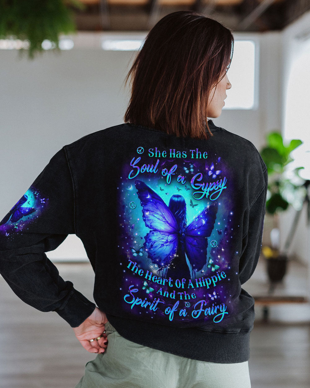 Soul of a Gypsy Heart of a Hippie Spirit of a Fairy Hippie Fairy Butterfly AOP Shirts _5_ 7Xin5