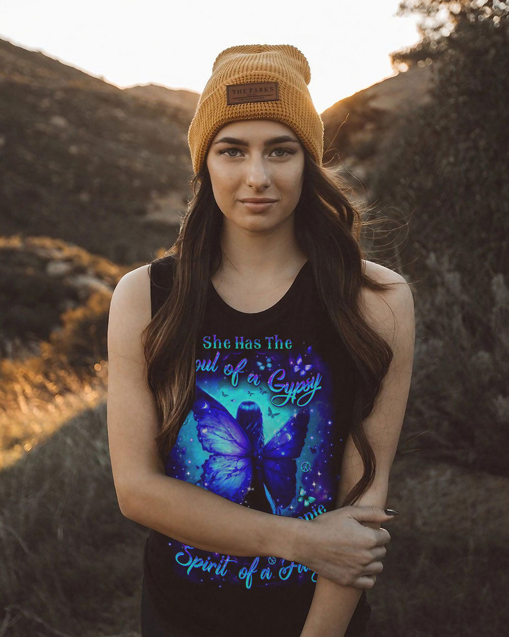 Soul of a Gypsy Heart of a Hippie Spirit of a Fairy Hippie Fairy Butterfly AOP Shirts _7_ tfSXM